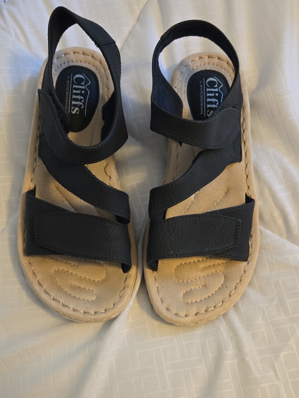 Cliff Brand Women Navy Blue Adjustable Strap Sandals Size 6.5